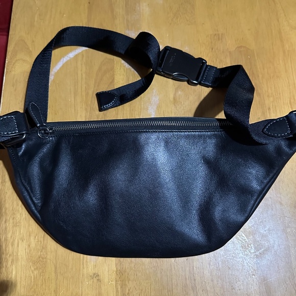 Black leather Fanny pack, Coach C2291 League Belt Bag, Unisex - Picture 2 of 6